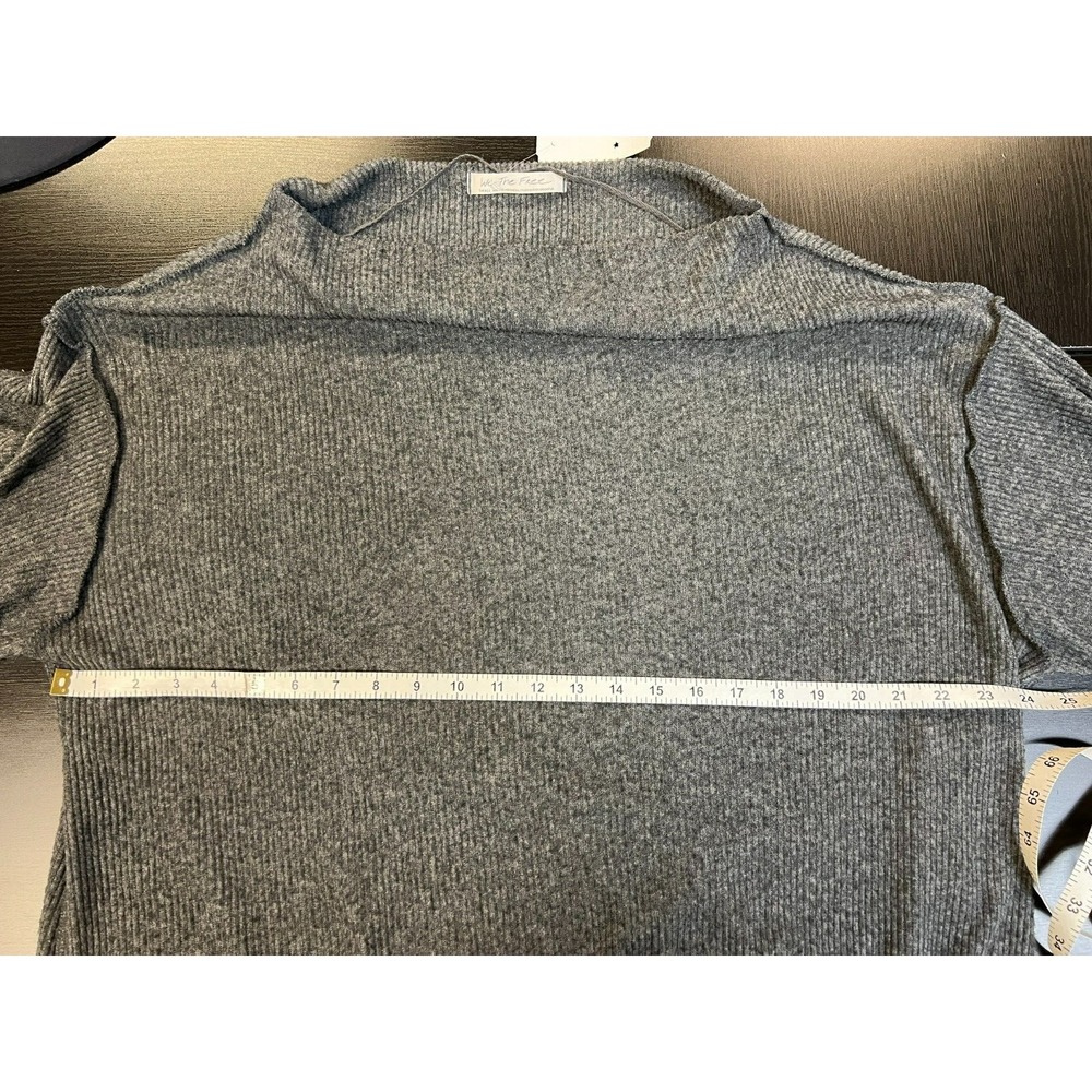 We the Free Oversize Slouchy‎ Top Gray Chinelle Rib Bateau Neck Long Sleeve SZ S - Picture 11 of 13